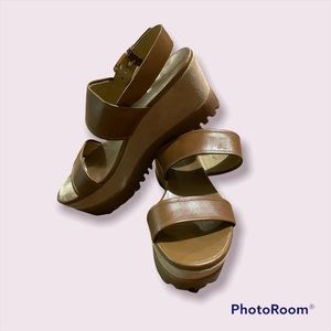 Brown Michael Kors wedge shoes